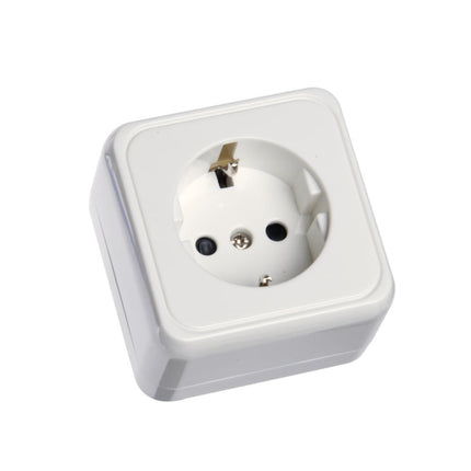 Tomada Eléctrica Schuko Branca - Quadrada-Electricidade-Krang-Music Stage