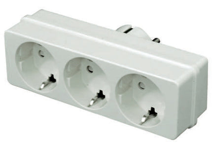 Adaptador Schuko Macho / 3xSchuko Fêmea