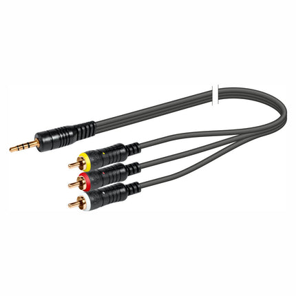 Cabo 3,5 Macho 4 Pinos / 3xRCA Macho 1,5 metros (AV)