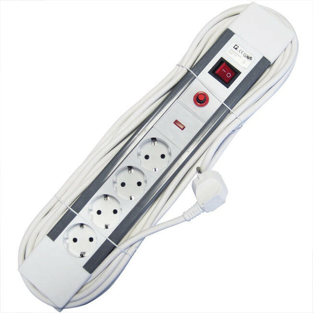 Extensão Eléctrica 4 Vias Shucko c/ Protecção 10mt c/ Int-Electricidade-EDC-Music Stage