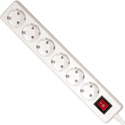 Extensão Eléctrica 6 Vias Shucko 5mt c/ Interruptor-Electricidade-SMI-Music Stage