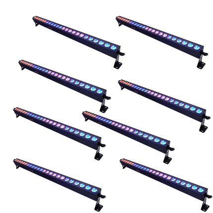 Aluguer Pack - 8 Barras Led a Bateria RGB 24x 3W - Luminus BAR FOS