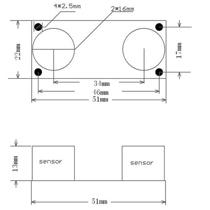 Suporte p/ Sensor Ultrasónico p/ Funduino HC-SR04-Robotica e prototipagem-Funduino-Music Stage