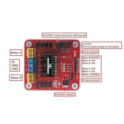 Módulo Controlador H-Brigde Dual p/ Motor -L298N-Robotica e prototipagem-Funduino-Music Stage