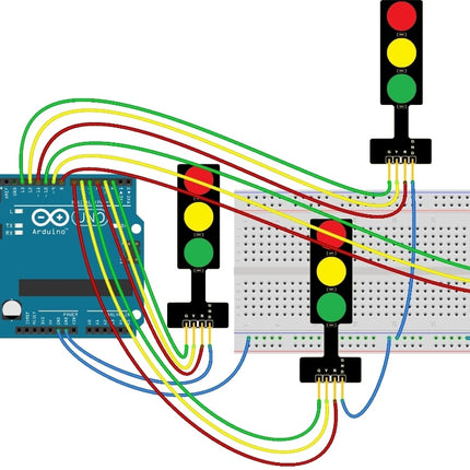 Módulo Semáforo LED 10mm 5V p/ Funduino-Robotica e prototipagem-Funduino-Music Stage