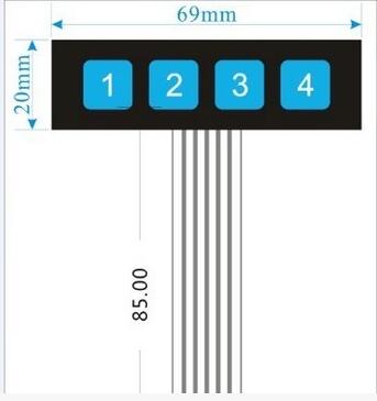 Teclado Membrana 1x4 p/ Funduino-Robotica e prototipagem-Funduino-Music Stage