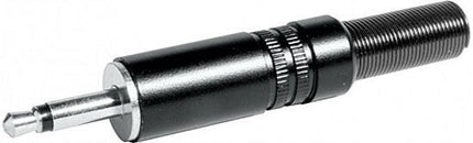Ficha 3,5 Macho Mono Ø6,5mm Metal - Preta-Fichas e cabos-Emelec-Music Stage