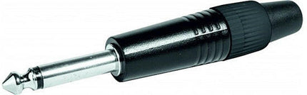 Ficha 6,35 Macho Mono Metal - Preta-Fichas e cabos-Emelec-Music Stage