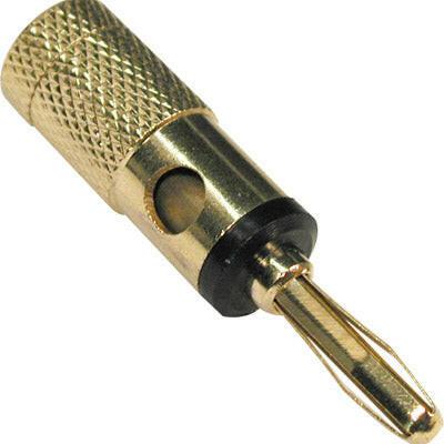 Ficha Banana Macho Ø5mm Dourada - Preta-Fichas e cabos-EDC-Music Stage