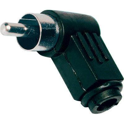 Ficha RCA Macho Curva 90º Preta-Fichas e cabos-EDC-Music Stage