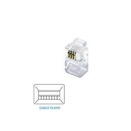 Ficha Telefone 4V/4C RJ10 p/ Cabo Plano-Fichas e cabos-EDC-Music Stage