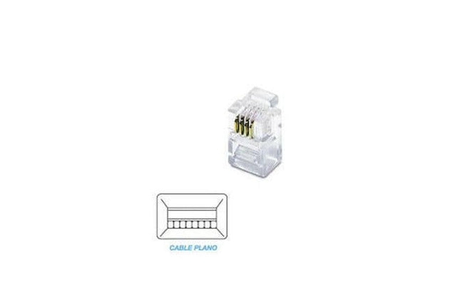 Ficha Telefone 4V/4C RJ10 p/ Cabo Plano-Fichas e cabos-EDC-Music Stage