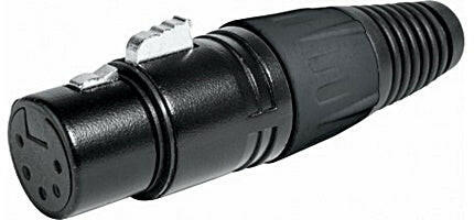 Ficha XLR Fêmea 5 Pinos Metal Preta-Fichas e cabos-Emelec-Music Stage