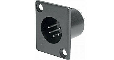 Ficha XLR Macho 5 Pinos Chassi - Preta-Fichas e cabos-Emelec-Music Stage