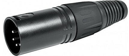 Ficha XLR Macho 5 Pinos Metal Preta-Fichas e cabos-Emelec-Music Stage