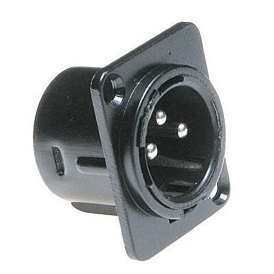 Ficha XLR Macho Painel Preta-Fichas e cabos-SMI-Music Stage