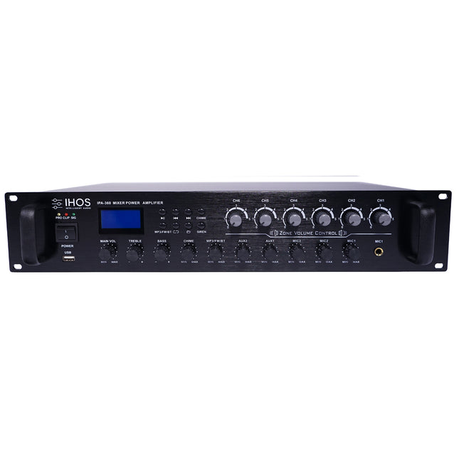 Amplificador Audio 100V 360W IPA-360-Som e luz-IHOS-Music Stage