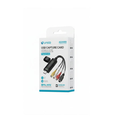 Adaptador USB/Captura Audio(2xRCA)+Vídeo Analógico(RCA+SVHS)