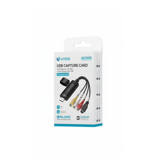 Adaptador USB/Captura Audio(2xRCA)+Vídeo Analógico(RCA+SVHS)