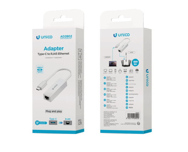 Adaptador USB-C Macho / RJ45 Fêmea