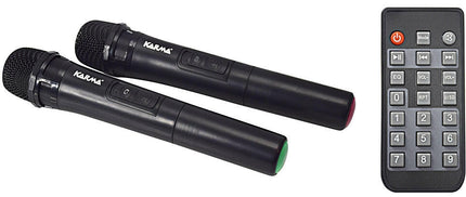 Coluna Portátil 15" 160W USB/MP3/BT/LED + 2 Microfone VHF-Som e luz-Karma-Music Stage