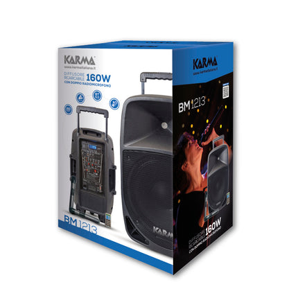 Coluna Portátil 12" 160W USB/SD/BT/BAT +2 Micro-Colunas-Karma-Music Stage