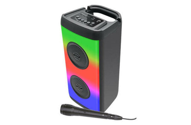 Coluna Portátil 2x4" 10W c/ MP3/BT/BAT/TWS +1 Micro