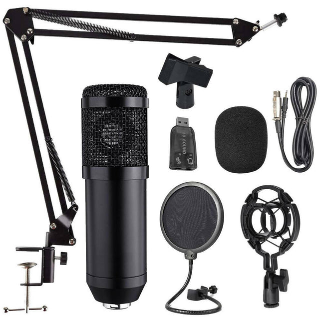 Kit Microfone de Condensador de Estudio com Suporte