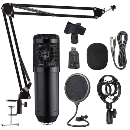 Kit Microfone de Condensador de Estudio com Suporte-Som e luz-Karma-Music Stage
