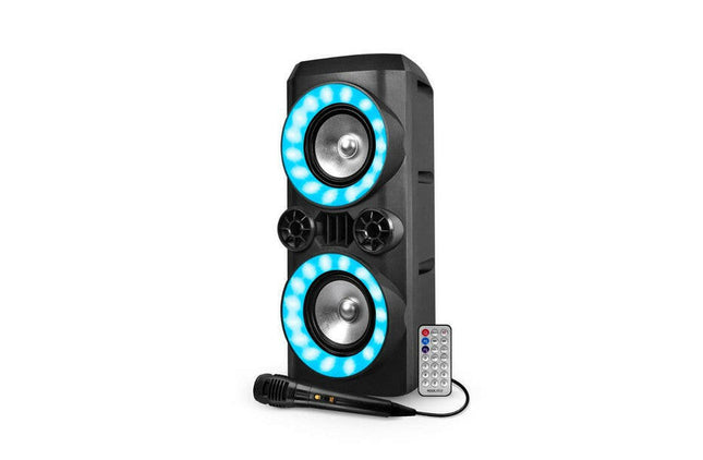 Coluna Portátil 2x6,5" 300W USB/SD/BT/BAT + Micro