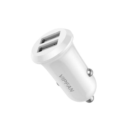 Transformador Isqueiro DC12/24V/DC5V 2,4A 2xUSB - Branco-Energia-VIPFAN-Music Stage