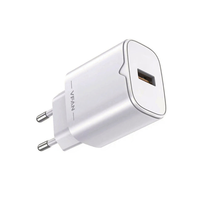 carregador usb branco vfan