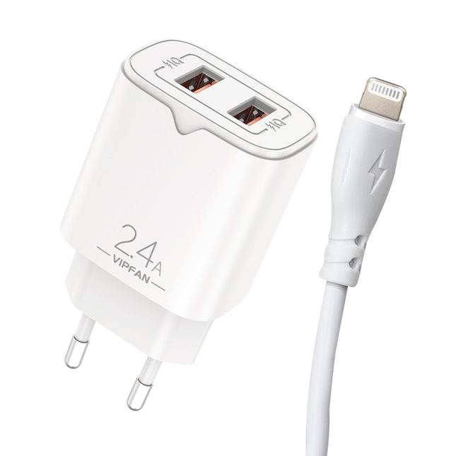 Alimentador AC230V/DC5V 2x USB Cabo Lightning