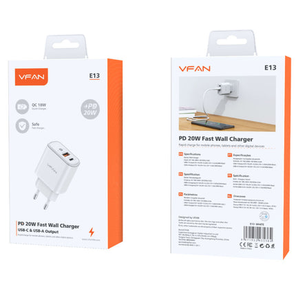 Alimentador AC230V/DC5V USB  + USB-C 20W Quick Charge