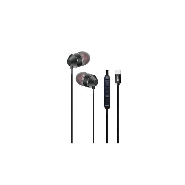 Auriculares Ficha USB-C Preto c/ Micro-Som e luz-Karma-Music Stage