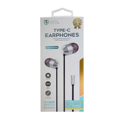 Auriculares Ficha USB-C Cinzento c/ Micro-Som e luz-Karma-Music Stage