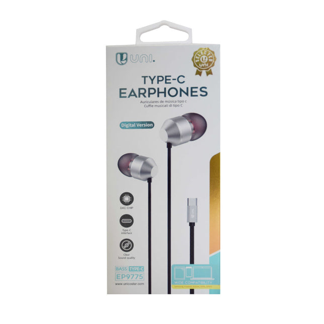 Auriculares Ficha USB-C Cinzento c/ Micro-Som e luz-Karma-Music Stage