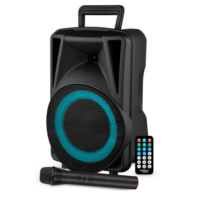 Coluna Portátil 8" 200W USB/SD/BT/BAT/TWS + Micro-Som e luz-FESTI SOUND-Music Stage