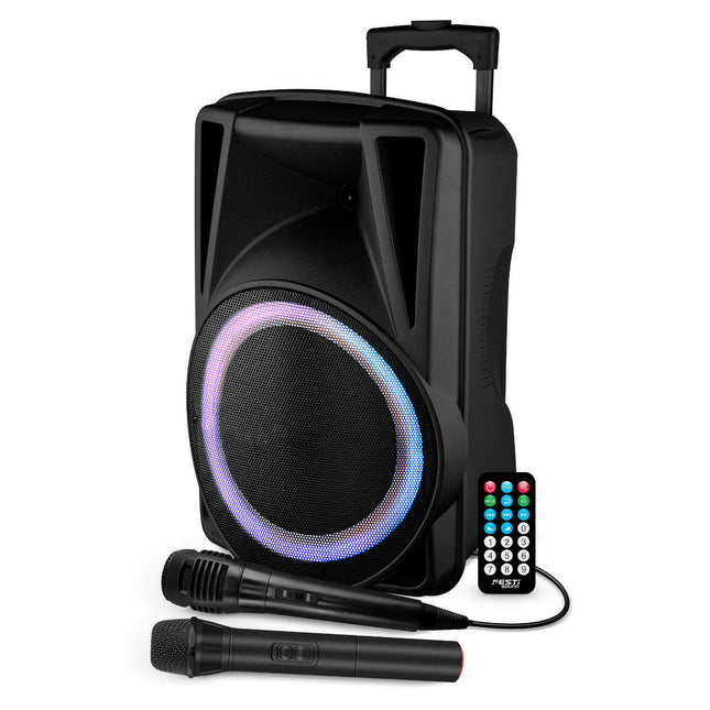 Coluna Portátil 15" 700W USB/SD/BT/BAT/TWS + 2Micro-Som e luz-FESTI SOUND-Music Stage
