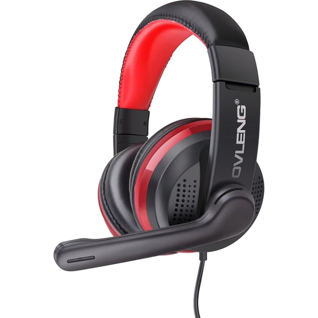 Auscultadores Gaming USB c/ Microfone (Preto/Vermelho)-Som e luz-Ovleng-Music Stage