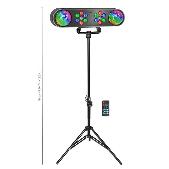 Barra Luz c/ 2 Projectores RGB e 2/ Globos RGB-Som e luz-Karma-Music Stage