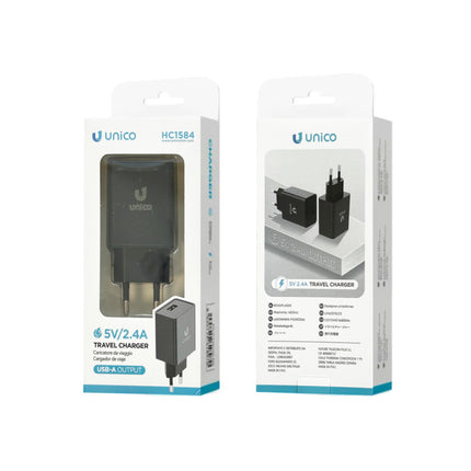 Alimentador AC230V/DC5V 2,4A USB - Preto