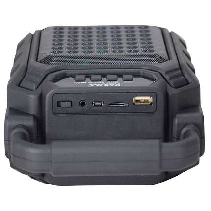 Coluna Portátil 4" USB/MP3/BT/LED/MIC Azul-Som e luz-Karma-Music Stage