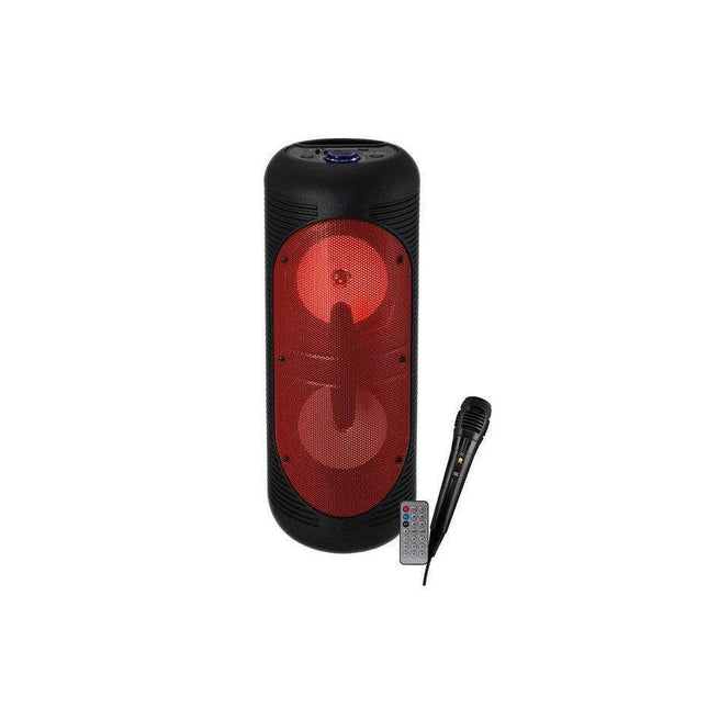 Coluna Portátil 2x5,25" 40W USB/SD/BT/BAT/TWS+1 Micro - Vermelho