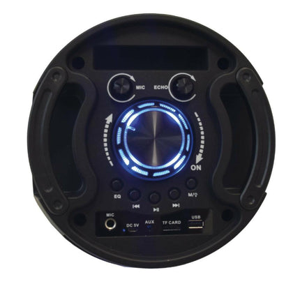 Coluna Portátil 2x6,5" 300W USB/SD/BT/BAT/TWS/APP + 1 Microf-Som e luz-RIDEM-Music Stage