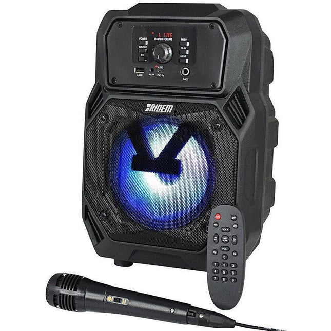 Coluna Portátil 6,5" 40W USB/BT/BAT + 1 Microfone-Som e luz-RIDEM-Music Stage