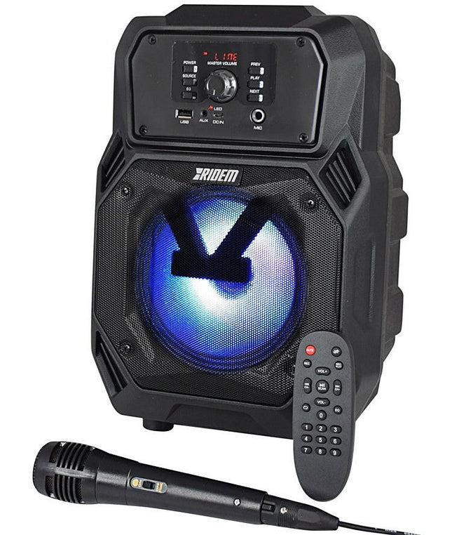 Coluna Portátil 6,5" 40W USB/BT/BAT + 1 Microfone-Som e luz-RIDEM-Music Stage