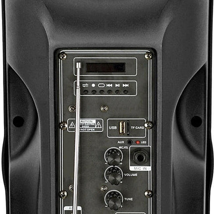 Coluna Portátil 8" 60W USB/SD/BT/BAT/FM + 1 Microfone VHF-Som e luz-RIDEM-Music Stage