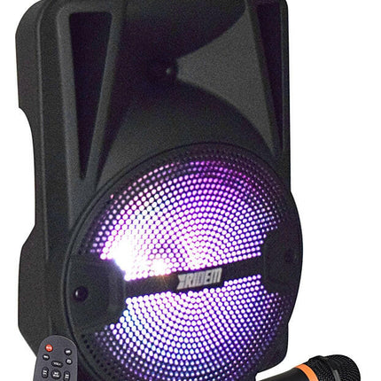 Coluna Portátil 8" 60W USB/SD/BT/BAT/FM + 1 Microfone VHF-Som e luz-RIDEM-Music Stage