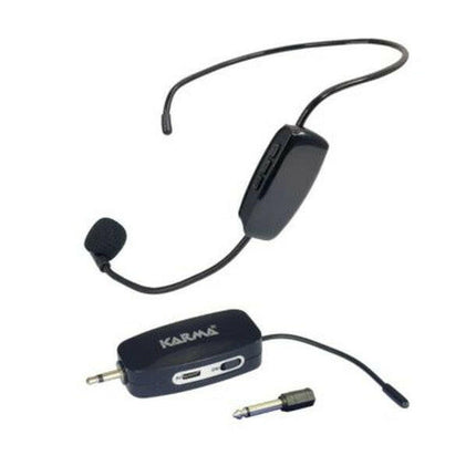 Microfone Headset - Cabeça s/ Fios + Receptor UHF (ficha 3,5mm)-Som e luz-Karma-Music Stage